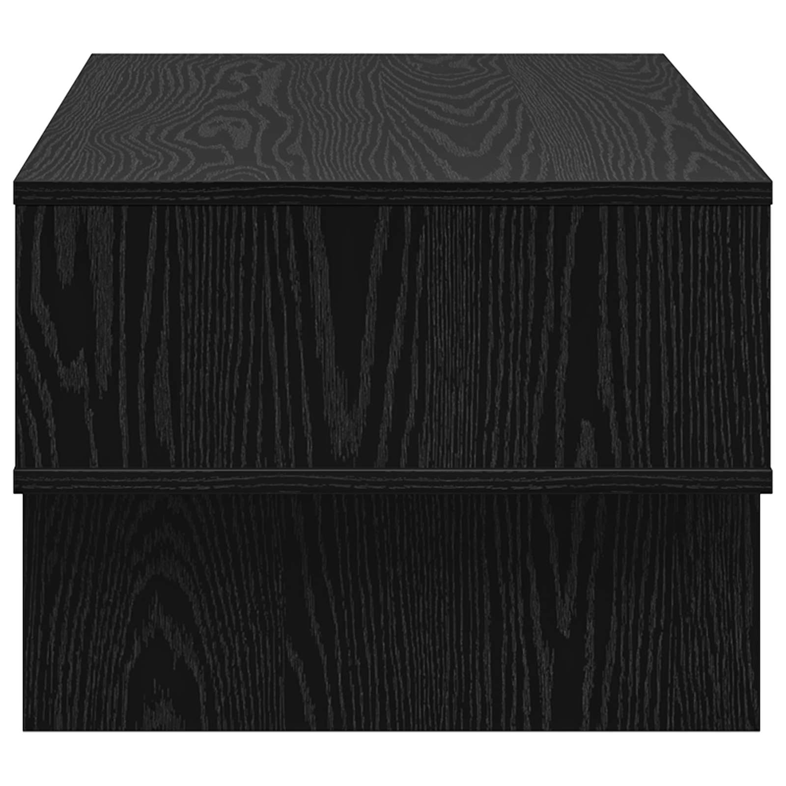Salontafel Zwart Eiken 80 x 46 x 35 cm Bewerkt hout is nu te koop bij PeponiXL, paradijselijk wonen!