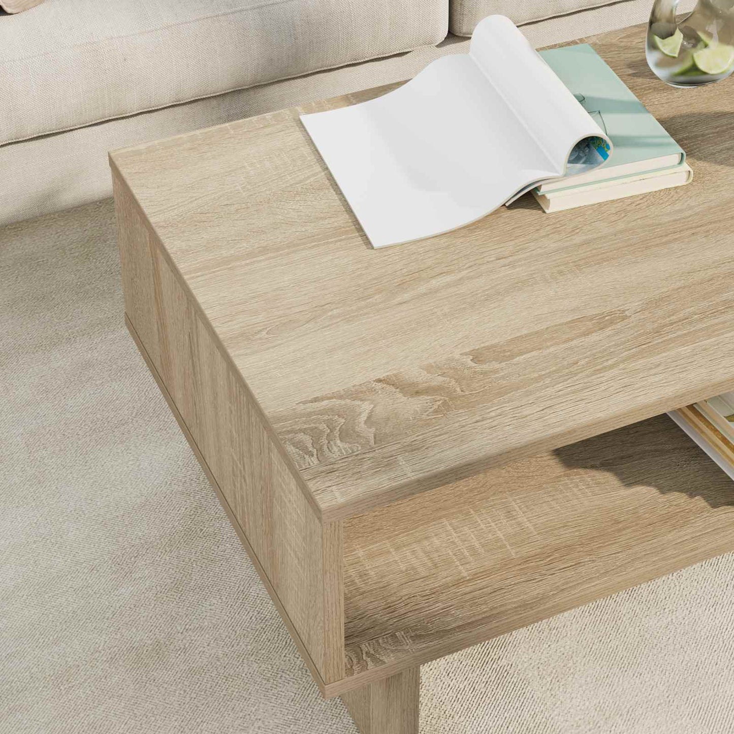 Salontafel Sonoma Eiken 80 x 46 x 35 cm Bewerkt hout is nu te koop bij PeponiXL, paradijselijk wonen!