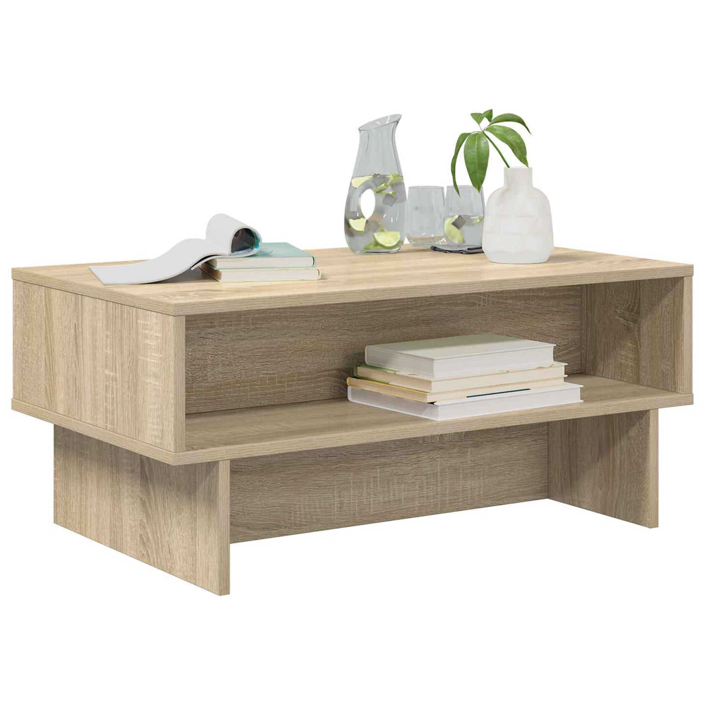 Salontafel Sonoma Eiken 80 x 46 x 35 cm Bewerkt hout is nu te koop bij PeponiXL, paradijselijk wonen!
