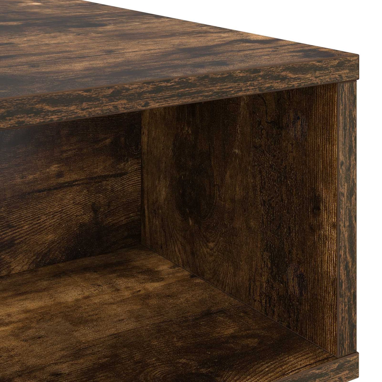 Salontafel Gerookt eiken 80 x 46 x 35 cm Bewerkt hout is nu te koop bij PeponiXL, paradijselijk wonen!