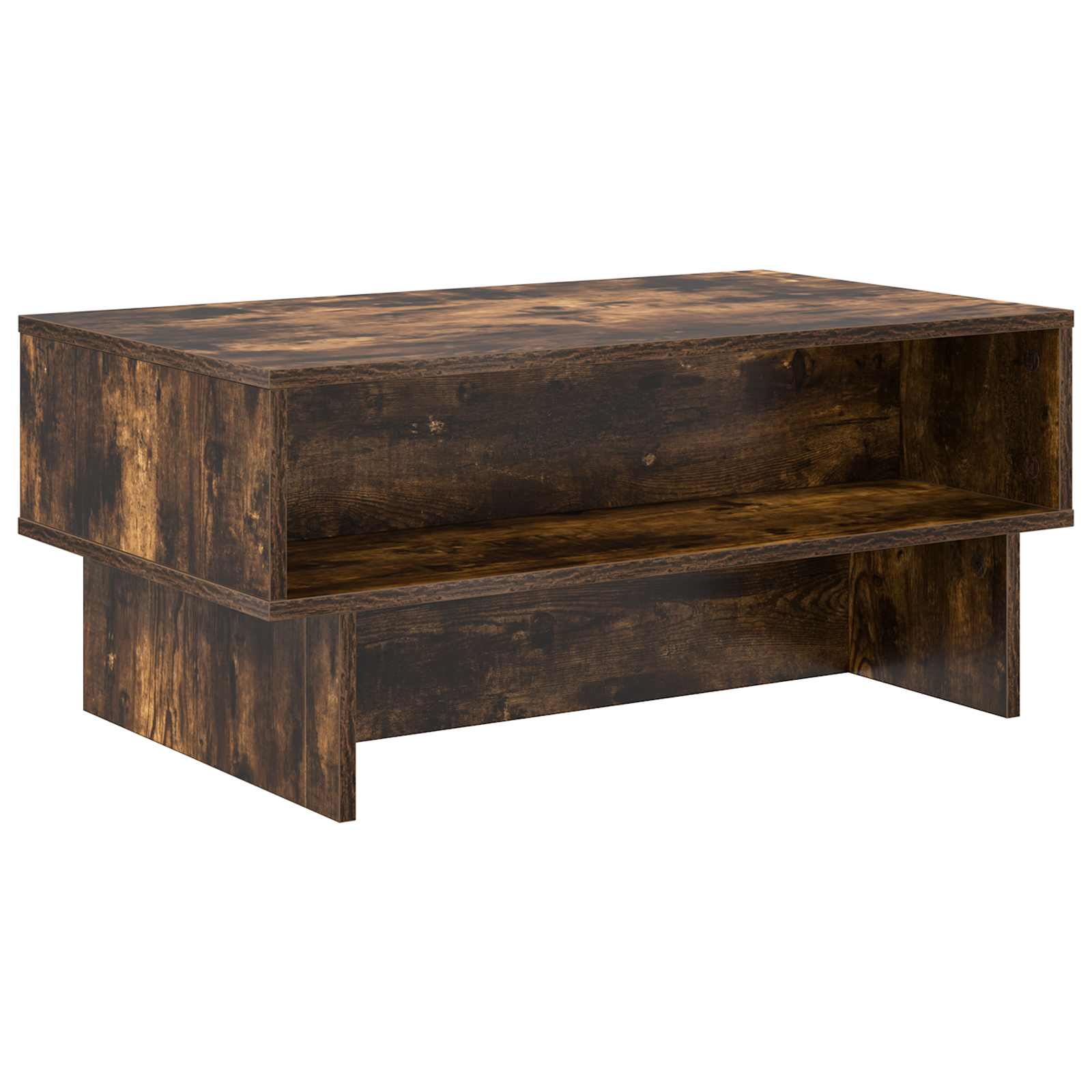Salontafel Gerookt eiken 80 x 46 x 35 cm Bewerkt hout is nu te koop bij PeponiXL, paradijselijk wonen!