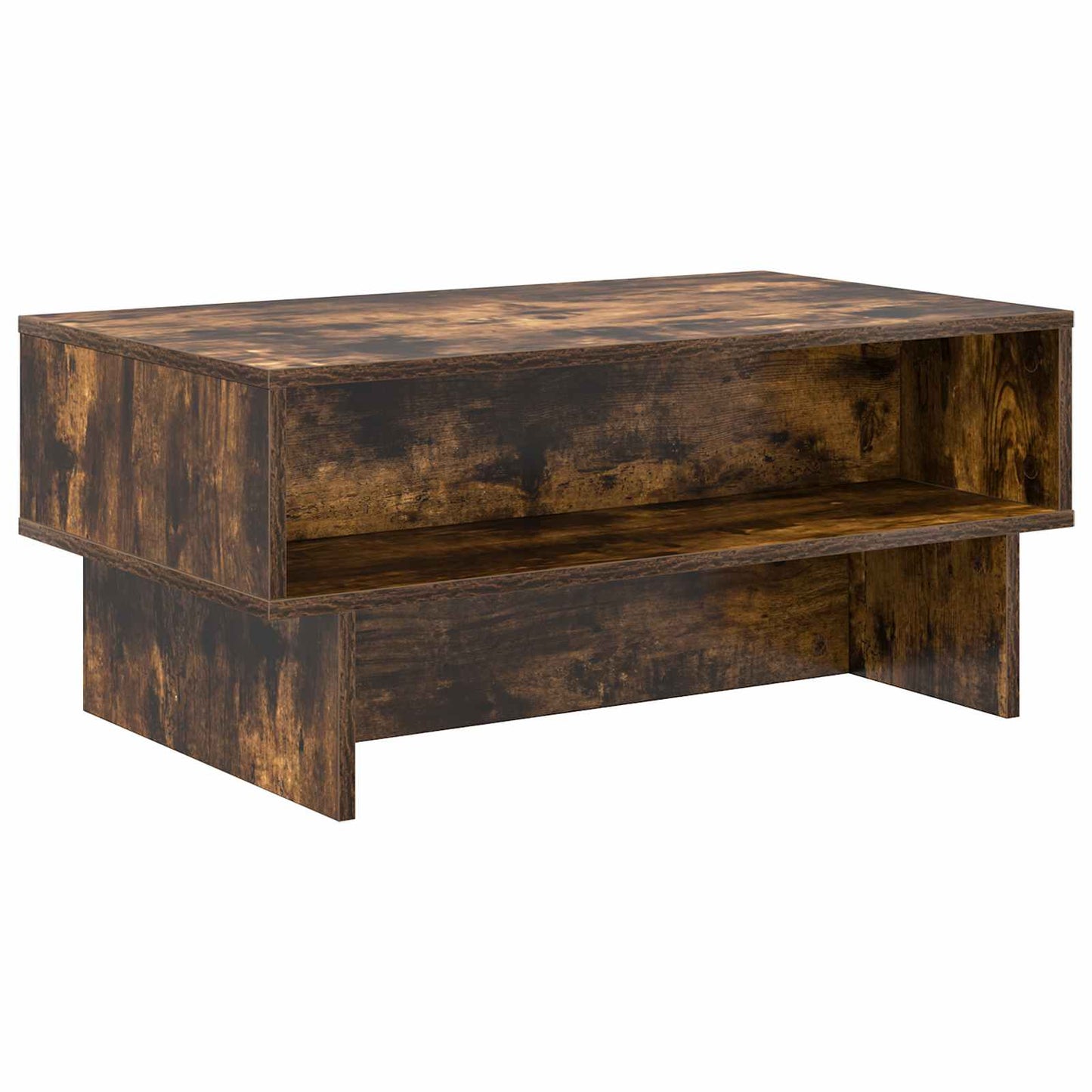 Salontafel Gerookt eiken 80 x 46 x 35 cm Bewerkt hout is nu te koop bij PeponiXL, paradijselijk wonen!