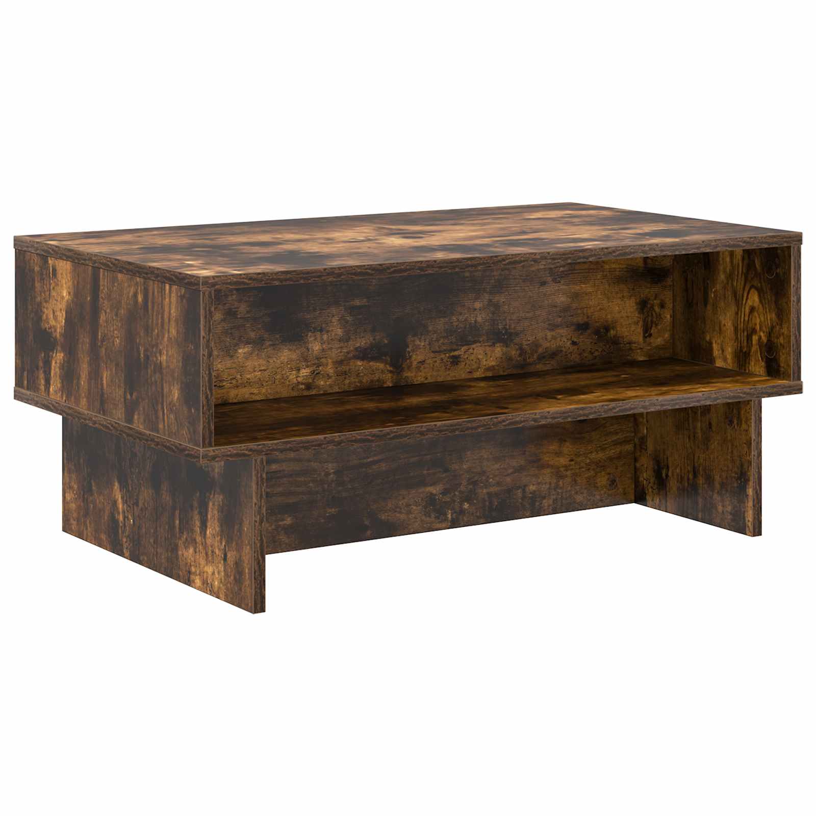 Salontafel Gerookt eiken 80 x 46 x 35 cm Bewerkt hout is nu te koop bij PeponiXL, paradijselijk wonen!