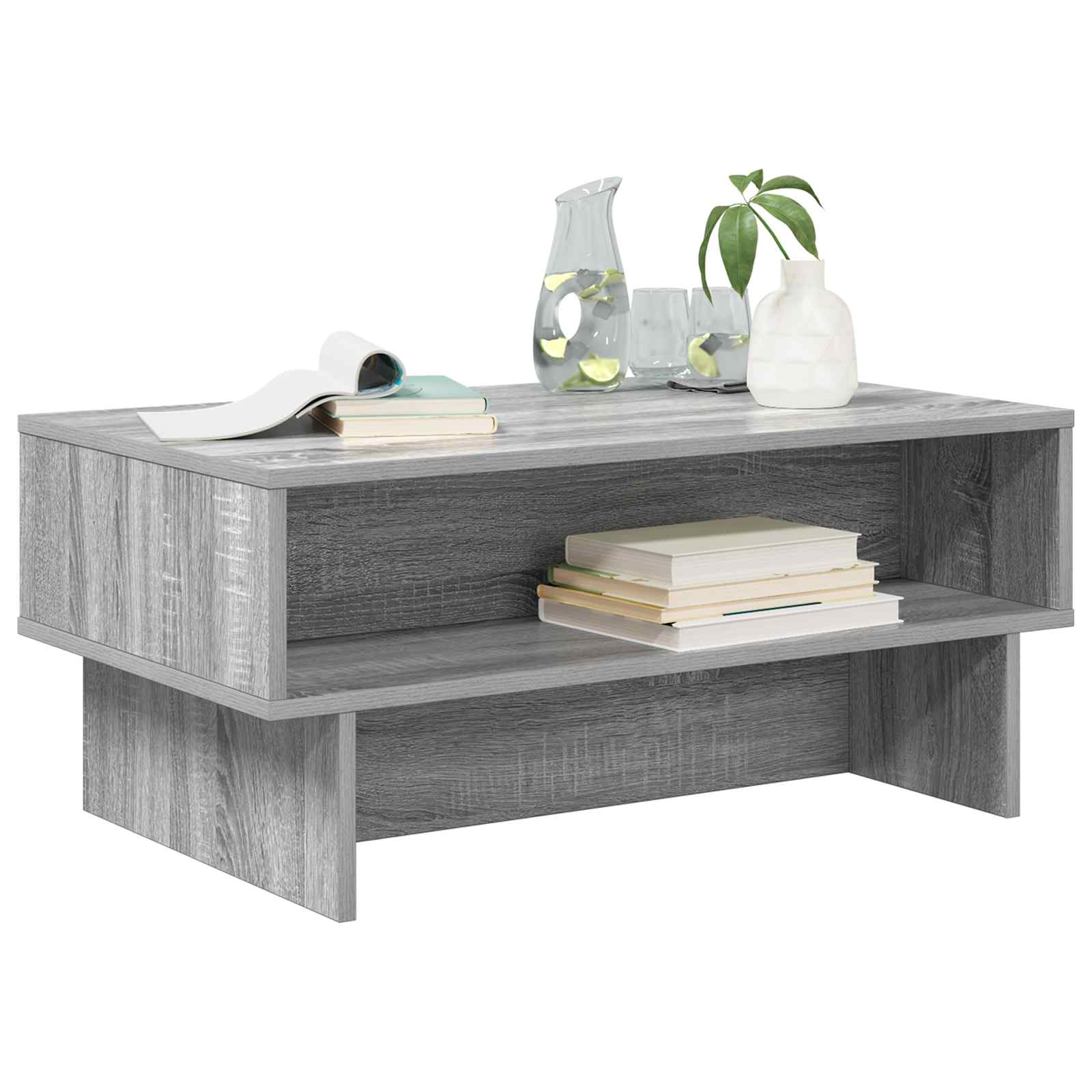 Salontafel Grijs Sonoma 80 x 46 x 35 cm Bewerkt hout is nu te koop bij PeponiXL, paradijselijk wonen!