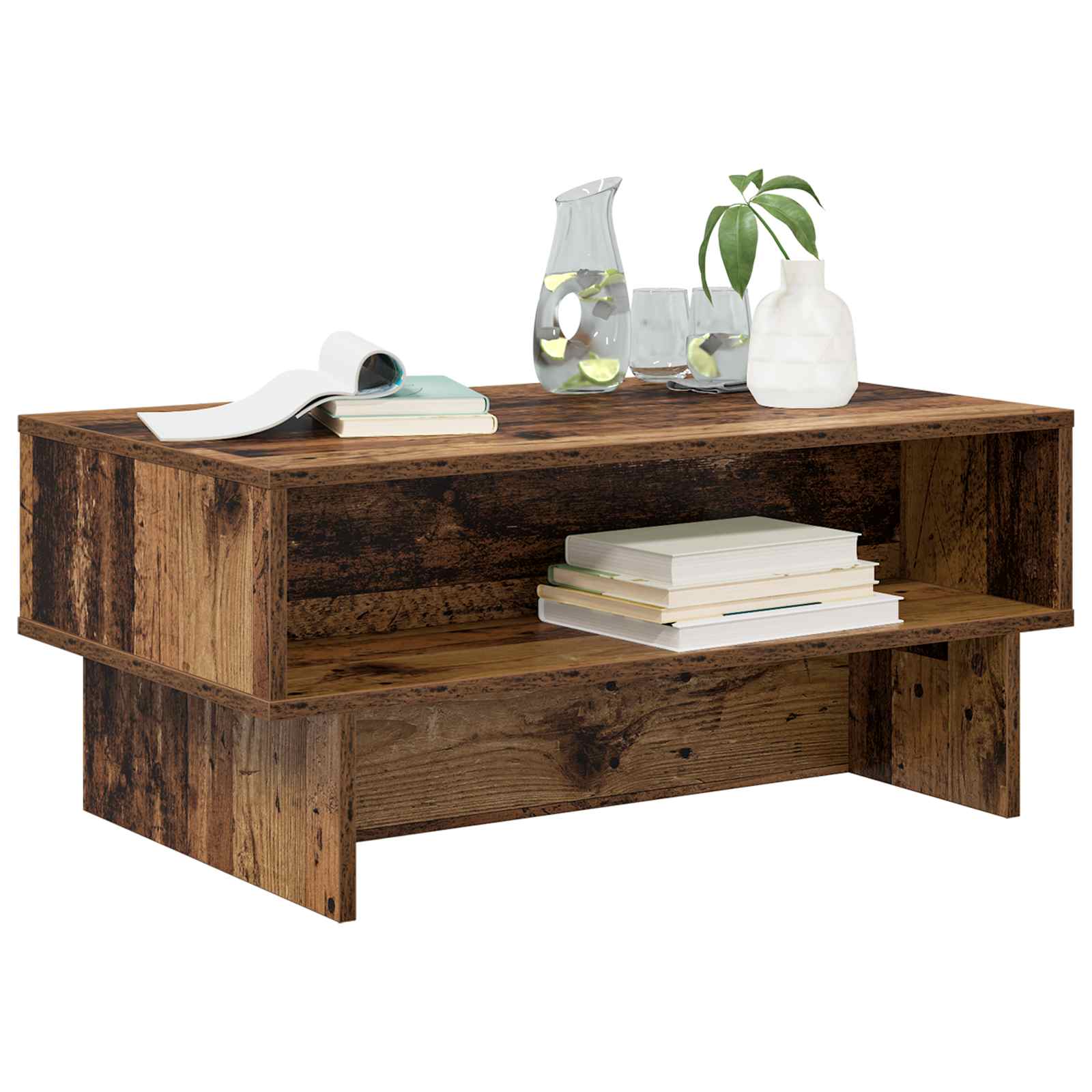 Salontafel Oudhout 80 x 46 x 35 cm Bewerkt hout is nu te koop bij PeponiXL, paradijselijk wonen!