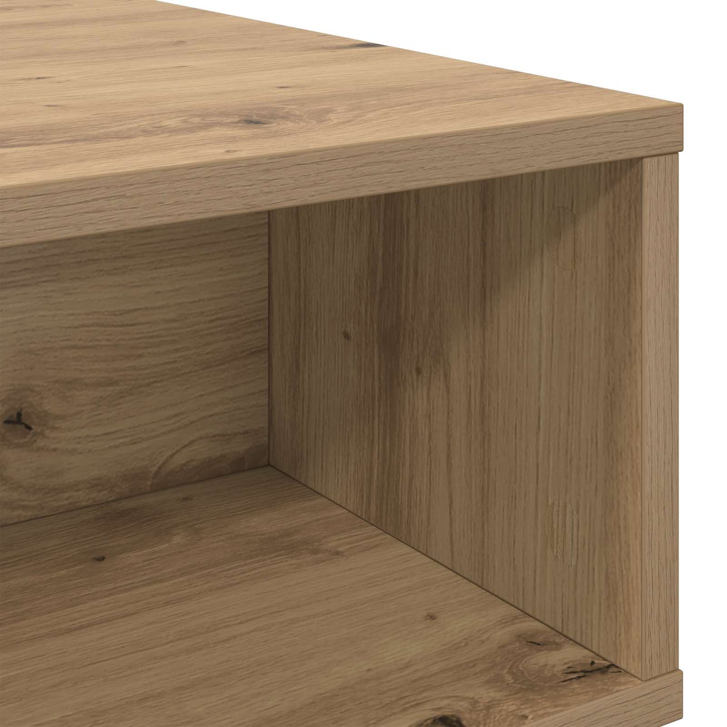 Salontafel Artisan Eiken 80 x 46 x 35 cm Bewerkt hout is nu te koop bij PeponiXL, paradijselijk wonen!
