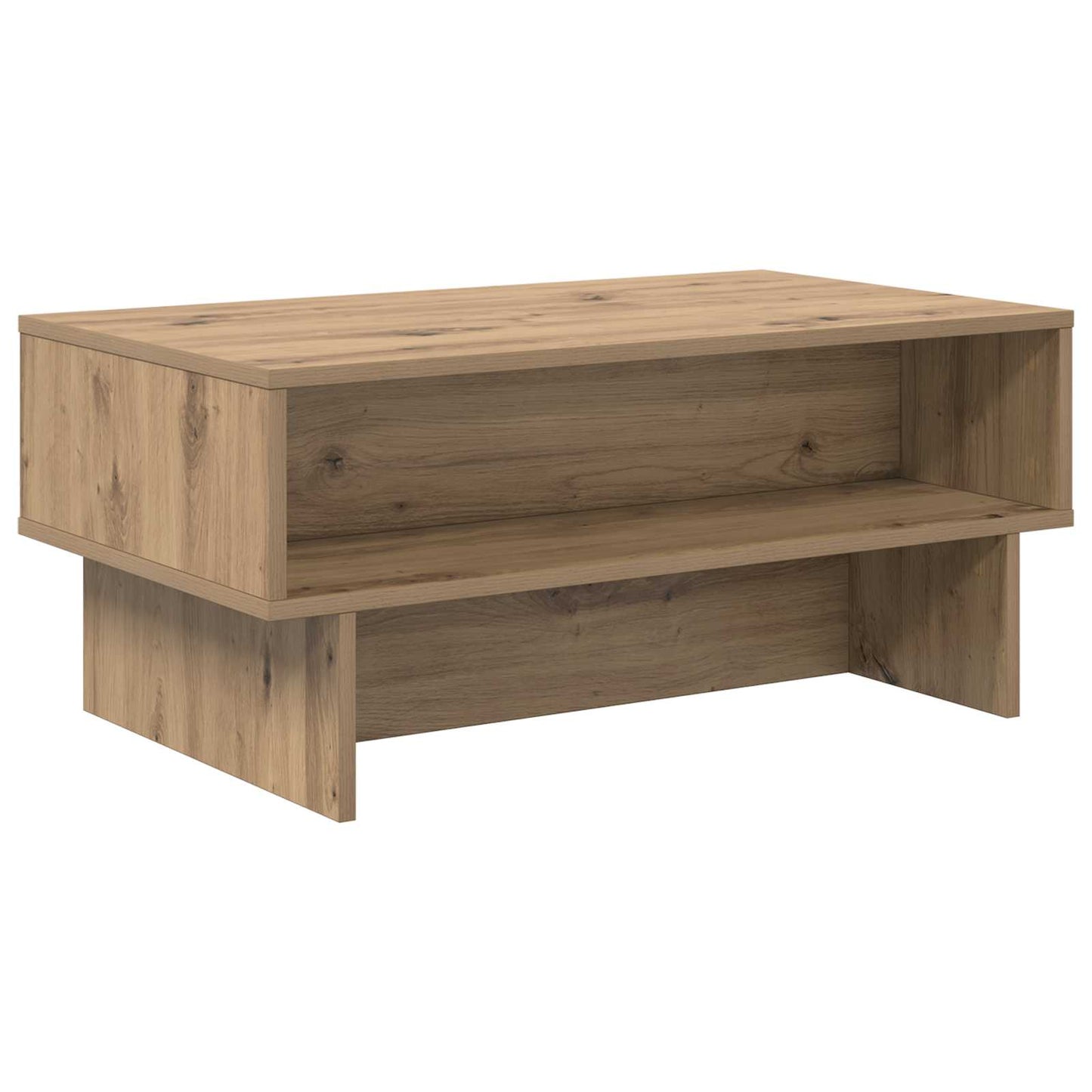 Salontafel Artisan Eiken 80 x 46 x 35 cm Bewerkt hout is nu te koop bij PeponiXL, paradijselijk wonen!