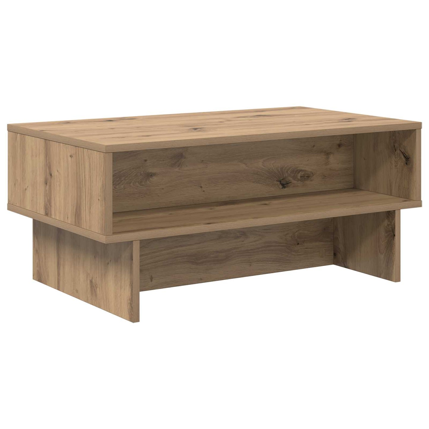 Salontafel Artisan Eiken 80 x 46 x 35 cm Bewerkt hout is nu te koop bij PeponiXL, paradijselijk wonen!