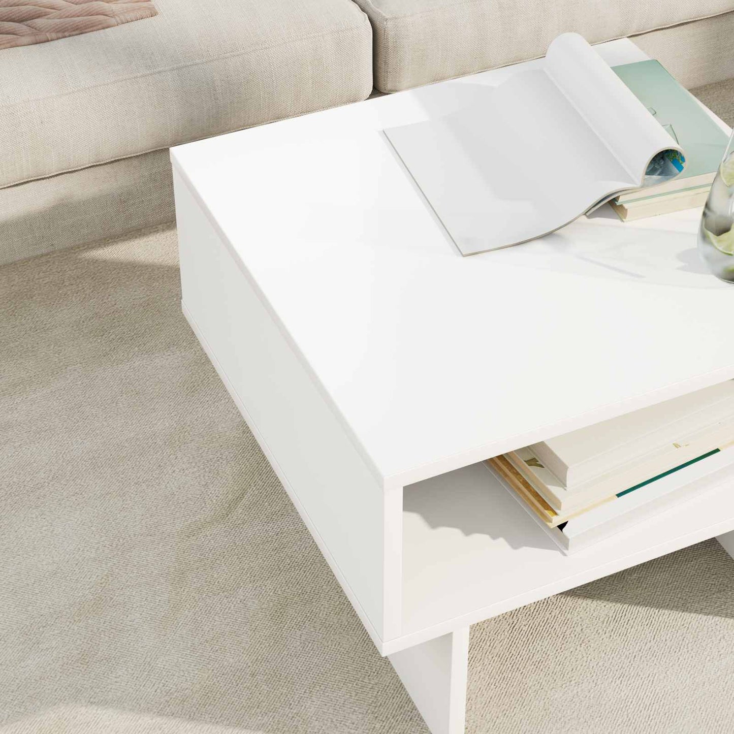 Salontafel Wit 48 x 46 x 35 cm Bewerkt hout is nu te koop bij PeponiXL, paradijselijk wonen!