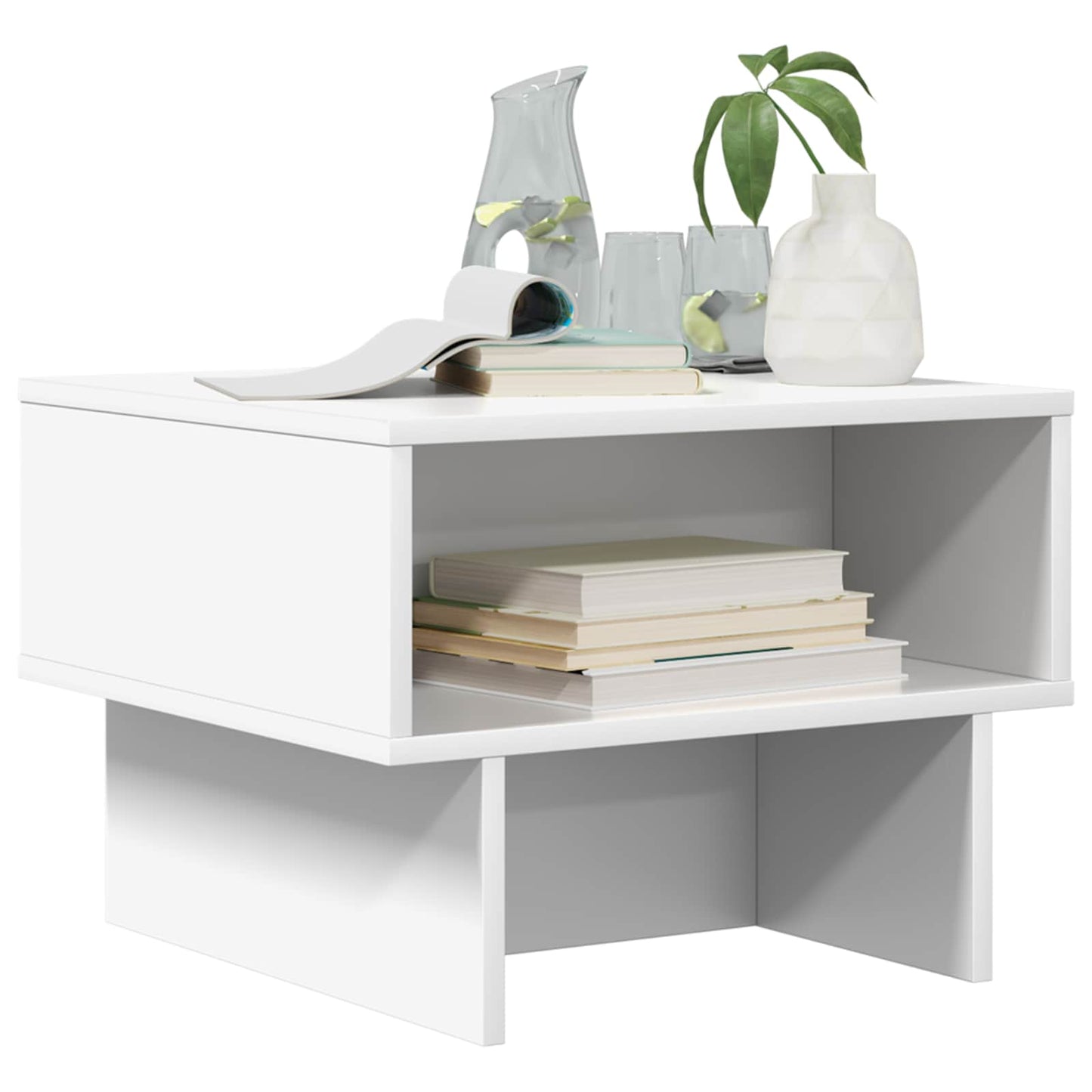 Salontafel Wit 48 x 46 x 35 cm Bewerkt hout is nu te koop bij PeponiXL, paradijselijk wonen!