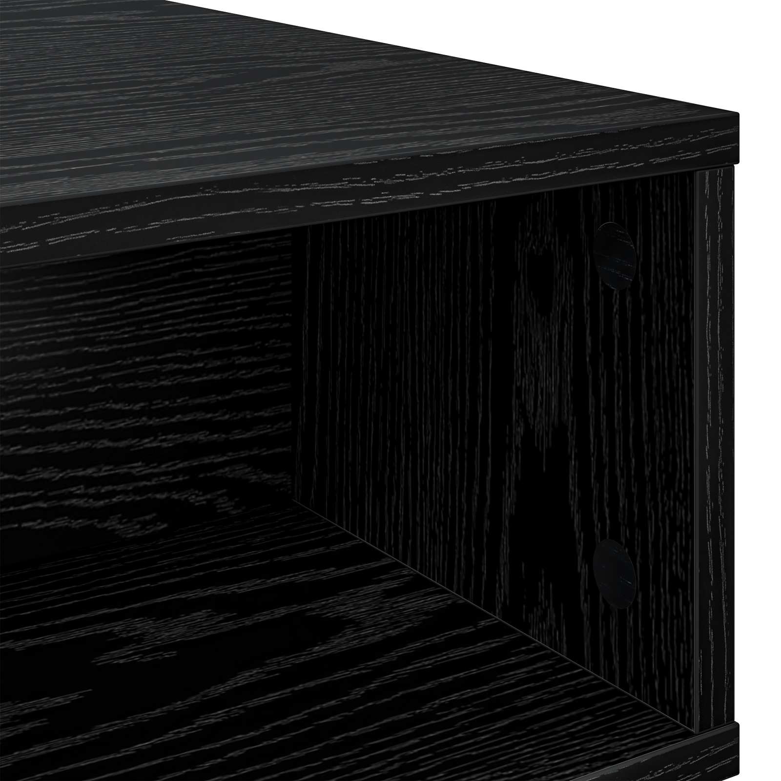 Salontafel Zwart Eiken 48 x 46 x 35 cm Bewerkt hout is nu te koop bij PeponiXL, paradijselijk wonen!