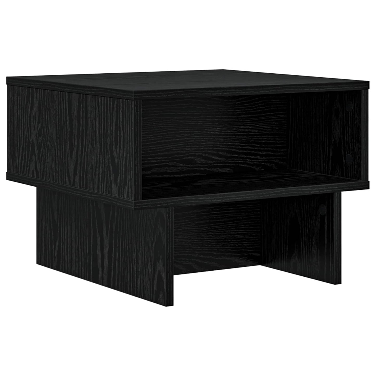 Salontafel Zwart Eiken 48 x 46 x 35 cm Bewerkt hout is nu te koop bij PeponiXL, paradijselijk wonen!