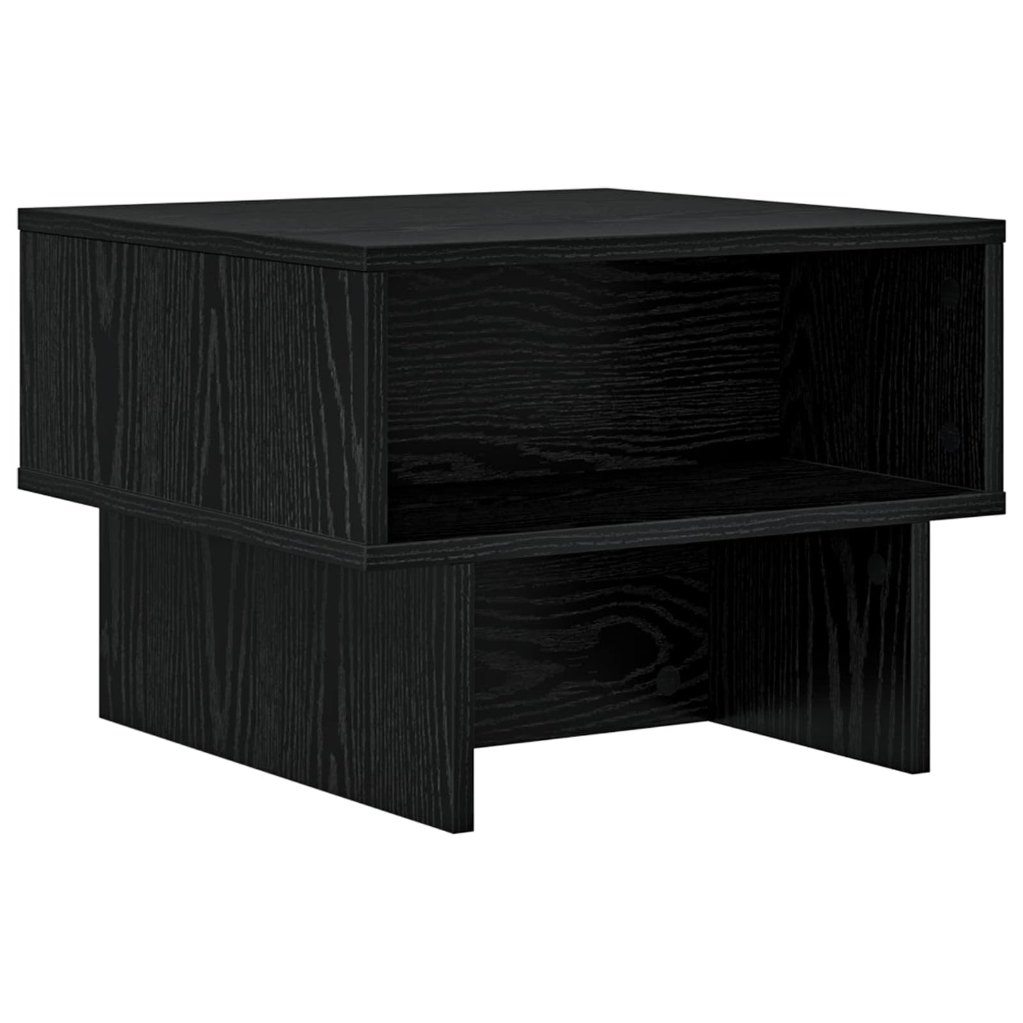 Salontafel Zwart Eiken 48 x 46 x 35 cm Bewerkt hout is nu te koop bij PeponiXL, paradijselijk wonen!