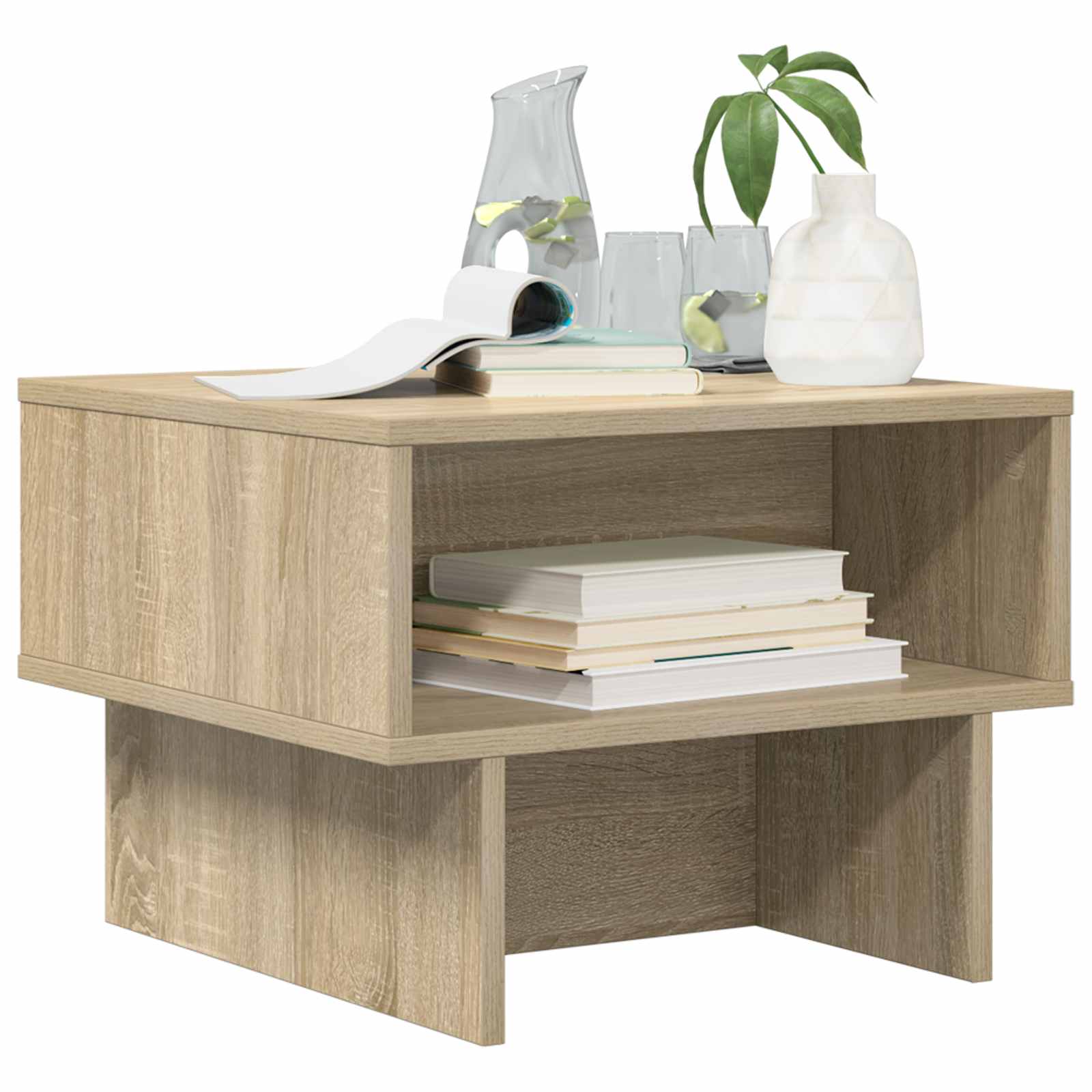 Salontafel Sonoma Eiken 48 x 46 x 35 cm Bewerkt hout is nu te koop bij PeponiXL, paradijselijk wonen!