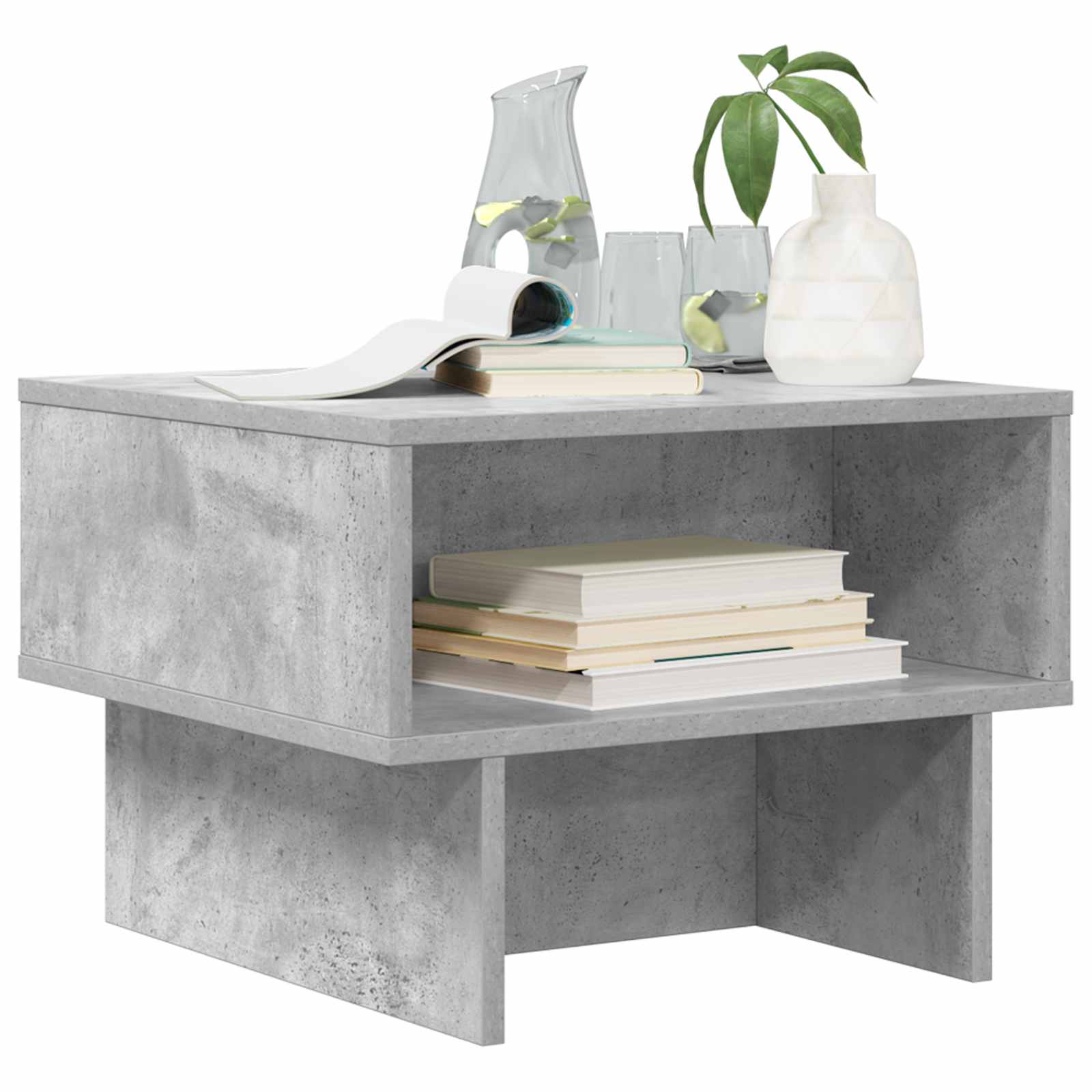Salontafel Beton Grijs 48 x 46 x 35 cm Bewerkt hout is nu te koop bij PeponiXL, paradijselijk wonen!