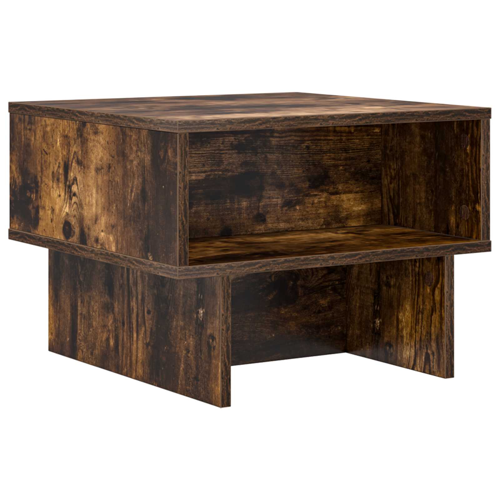 Salontafel Gerookt eiken 48 x 46 x 35 cm Bewerkt hout is nu te koop bij PeponiXL, paradijselijk wonen!