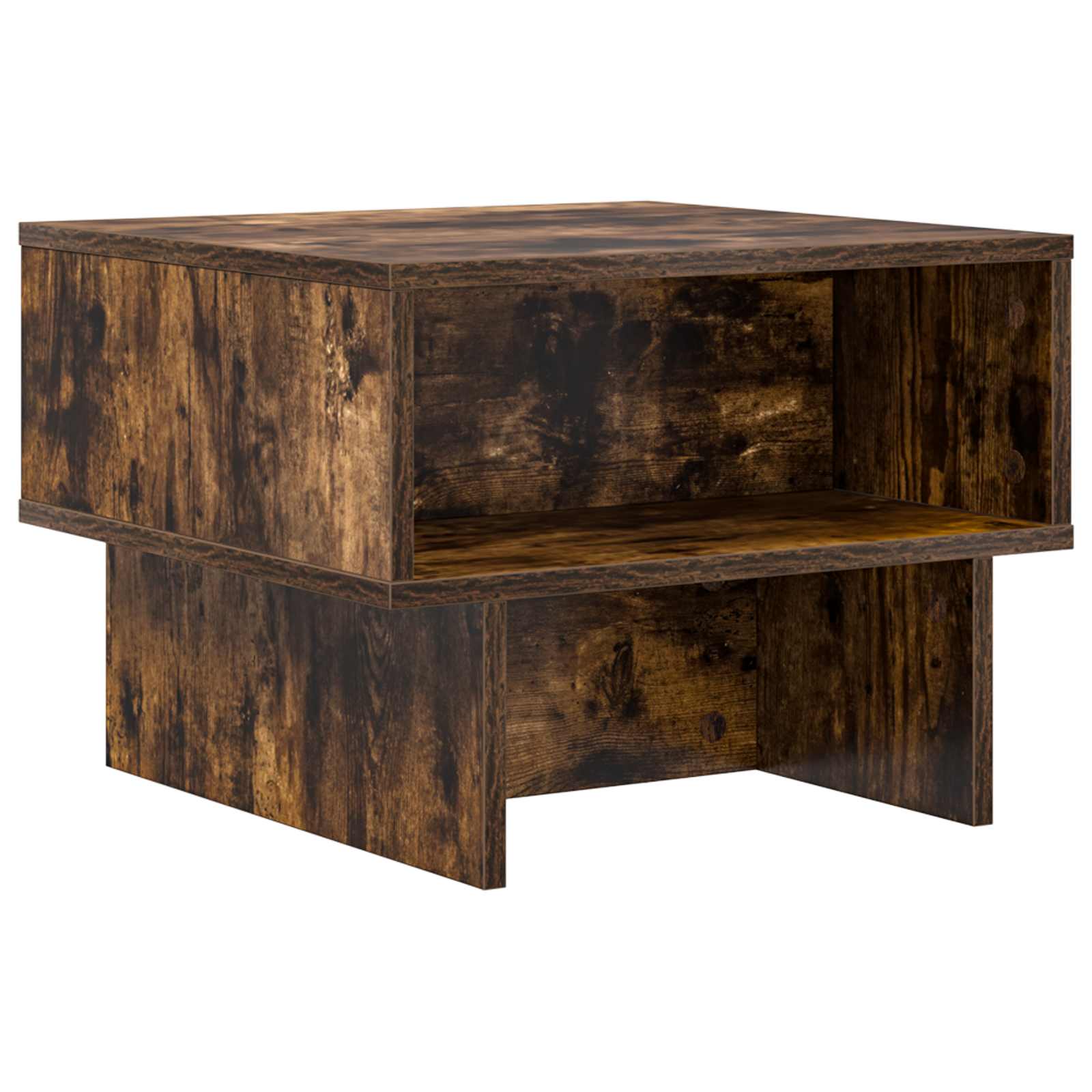 Salontafel Gerookt eiken 48 x 46 x 35 cm Bewerkt hout is nu te koop bij PeponiXL, paradijselijk wonen!
