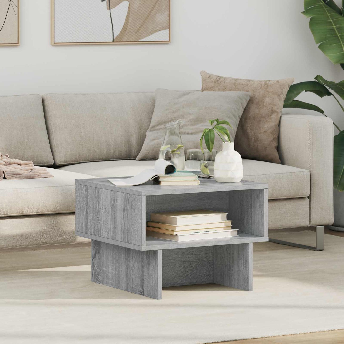 Salontafel Grijs Sonoma 48 x 46 x 35 cm Bewerkt hout is nu te koop bij PeponiXL, paradijselijk wonen!