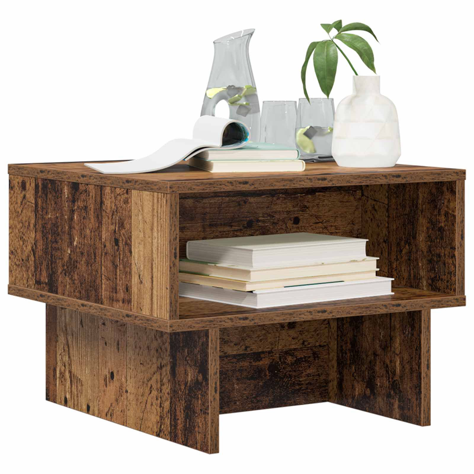 Salontafel Oudhout 48 x 46 x 35 cm Bewerkt hout is nu te koop bij PeponiXL, paradijselijk wonen!