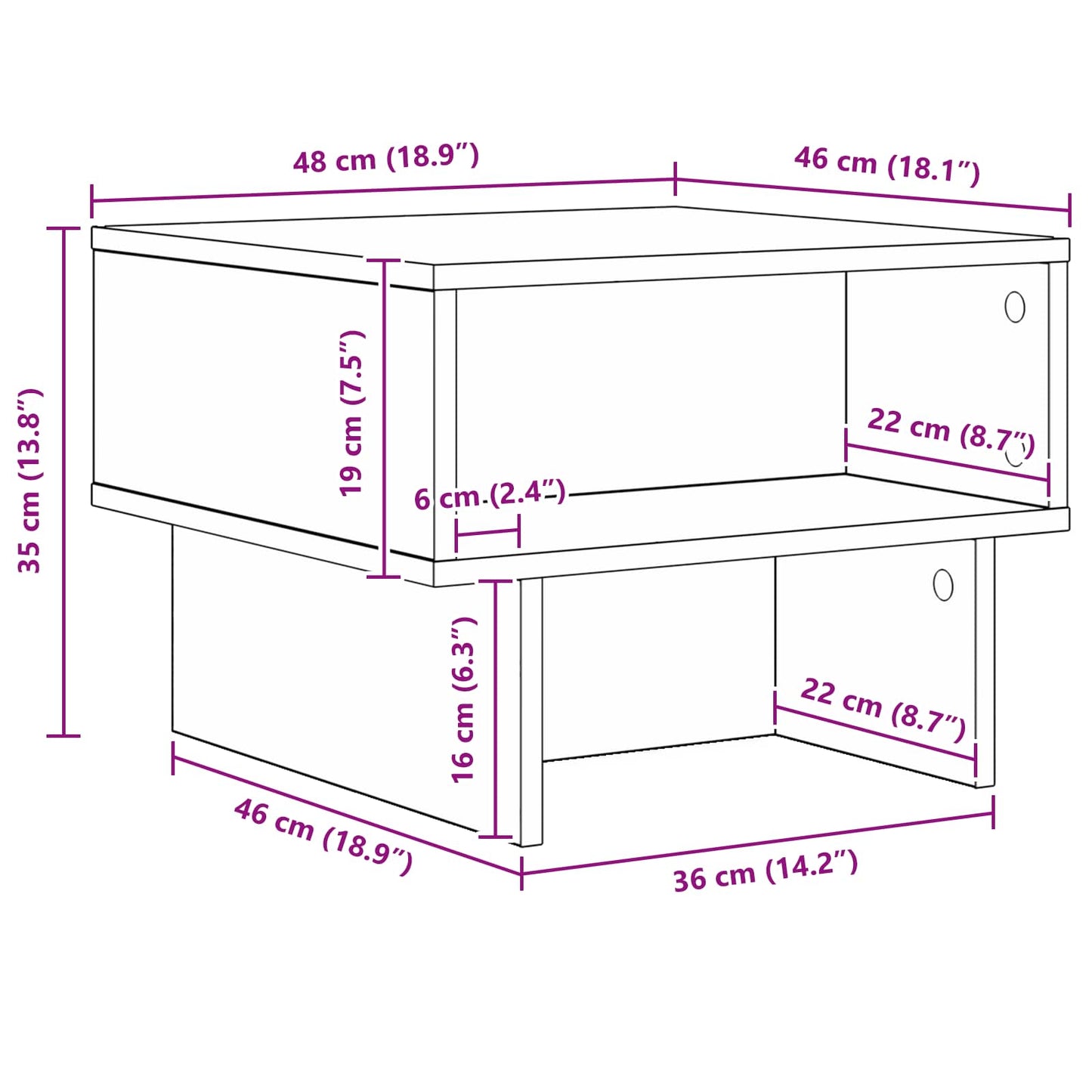 Salontafel Oudhout 48 x 46 x 35 cm Bewerkt hout is nu te koop bij PeponiXL, paradijselijk wonen!