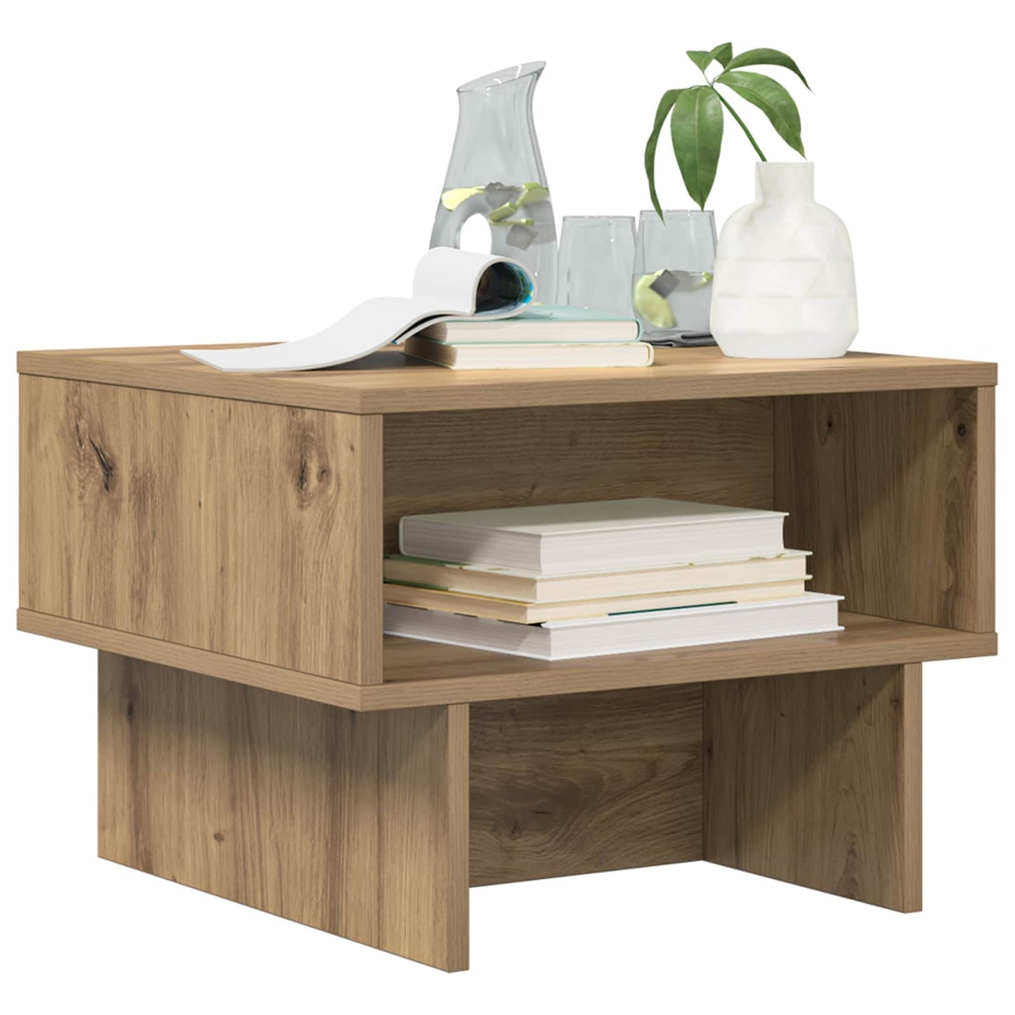 Salontafel Artisan Eiken 48 x 46 x 35 cm Bewerkt hout is nu te koop bij PeponiXL, paradijselijk wonen!