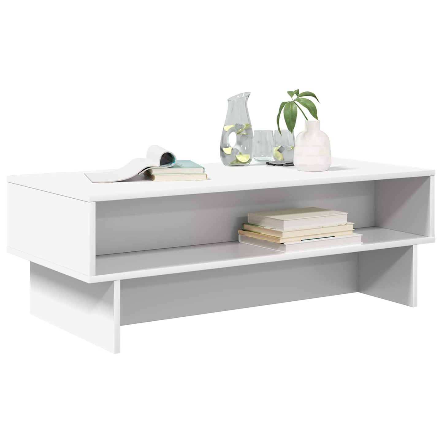 Salontafel Wit 100 x 46 x 35 cm Bewerkt hout is nu te koop bij PeponiXL, paradijselijk wonen!