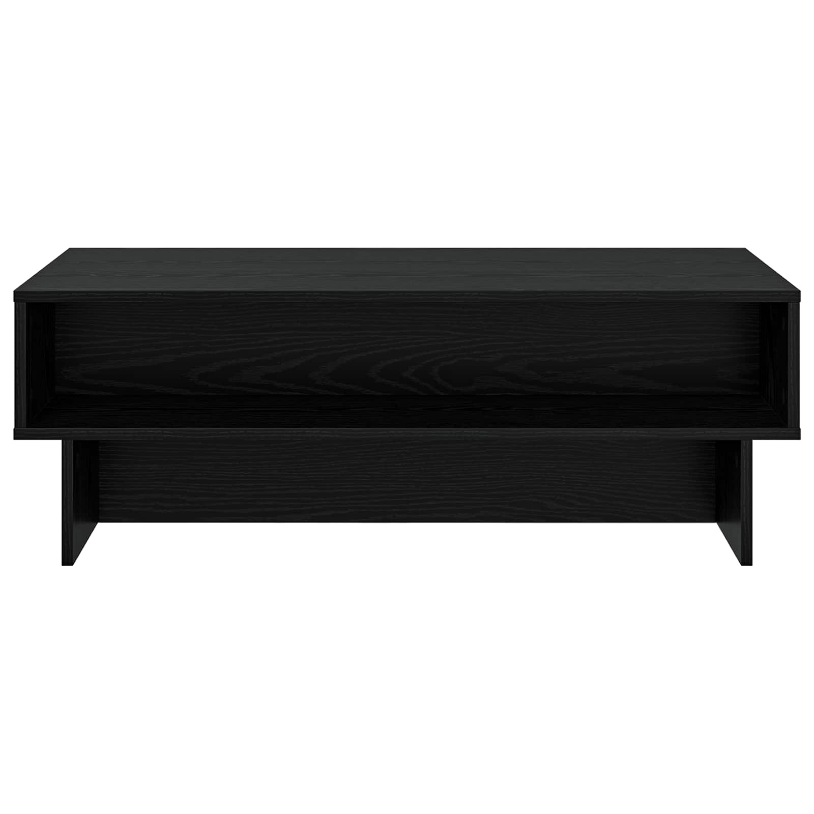 Salontafel Zwart Eiken 100 x 46 x 35 cm Bewerkt hout is nu te koop bij PeponiXL, paradijselijk wonen!