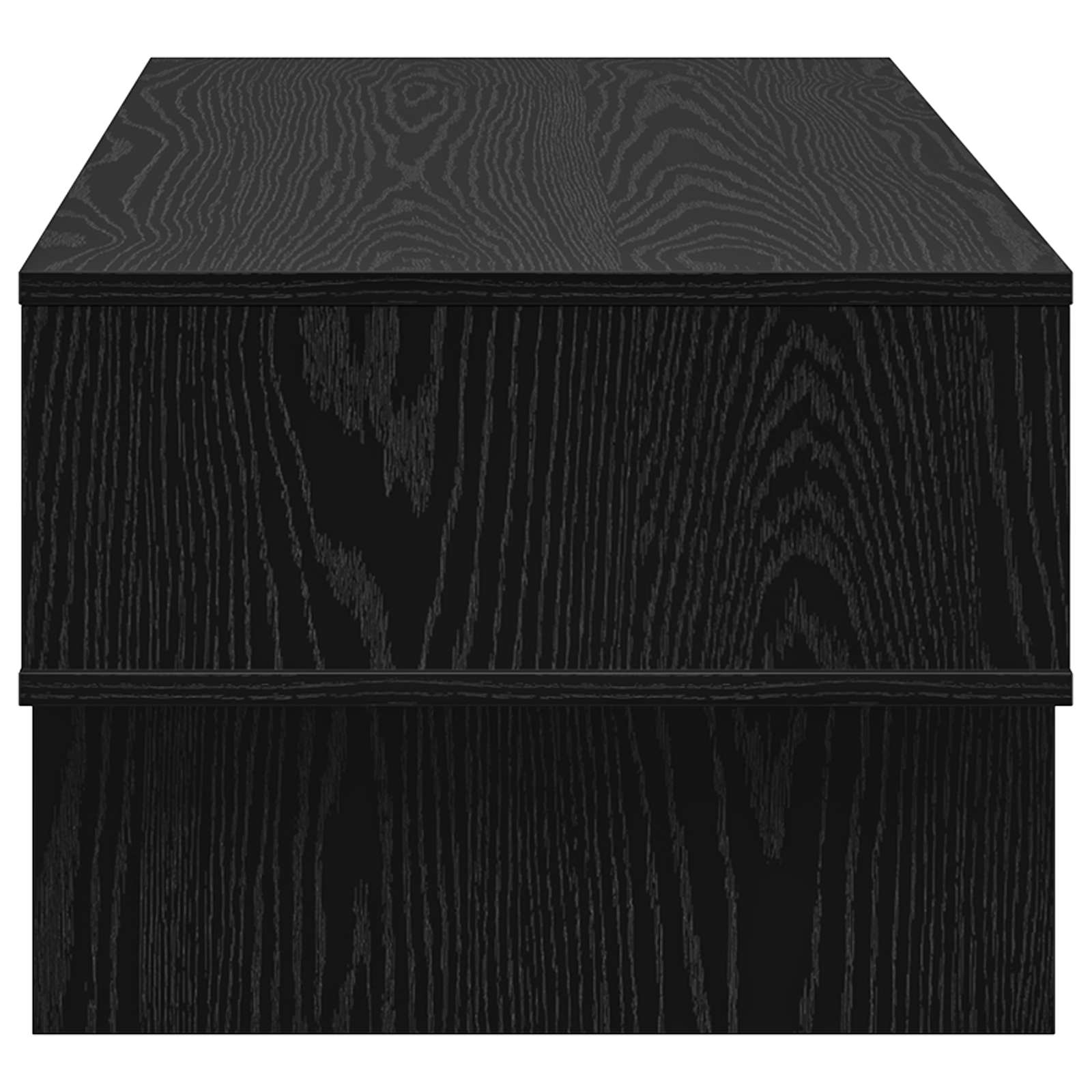 Salontafel Zwart Eiken 100 x 46 x 35 cm Bewerkt hout is nu te koop bij PeponiXL, paradijselijk wonen!
