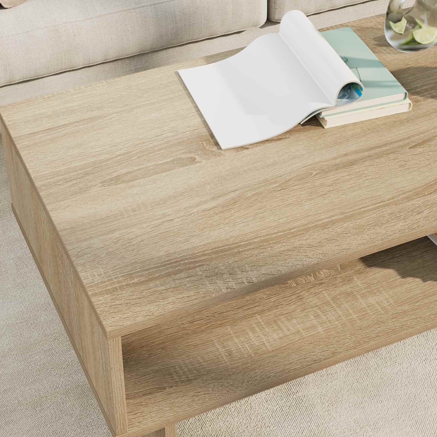 Salontafel Sonoma Eiken 100 x 46 x 35 cm Bewerkt hout is nu te koop bij PeponiXL, paradijselijk wonen!