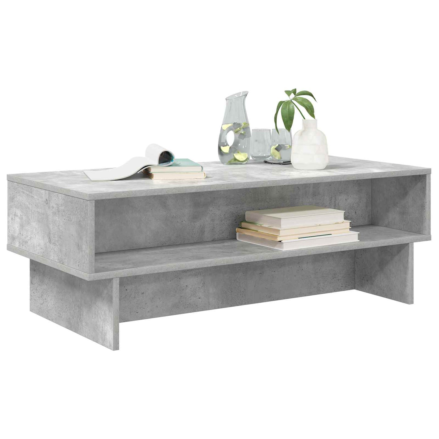 Salontafel Beton Grijs 100 x 46 x 35 cm Bewerkt hout is nu te koop bij PeponiXL, paradijselijk wonen!