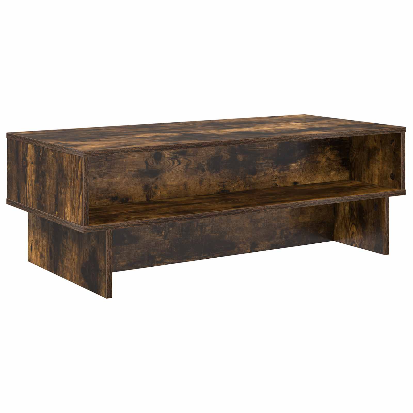 Salontafel Gerookt eiken 100 x 46 x 35 cm Bewerkt hout is nu te koop bij PeponiXL, paradijselijk wonen!