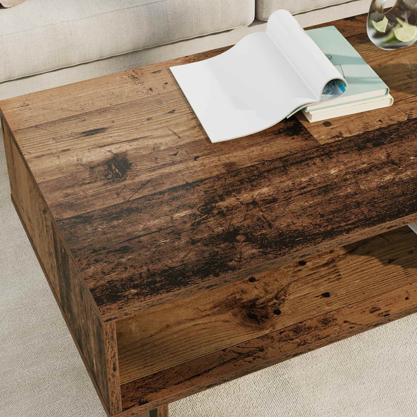 Salontafel Oudhout 100 x 46 x 35 cm Bewerkt hout is nu te koop bij PeponiXL, paradijselijk wonen!