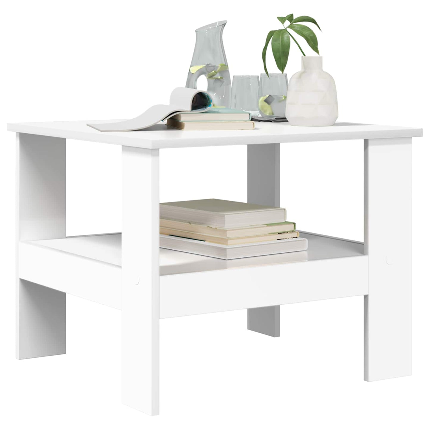 Salontafel Wit 57 x 55 x 45 cm Bewerkt hout is nu te koop bij PeponiXL, paradijselijk wonen!