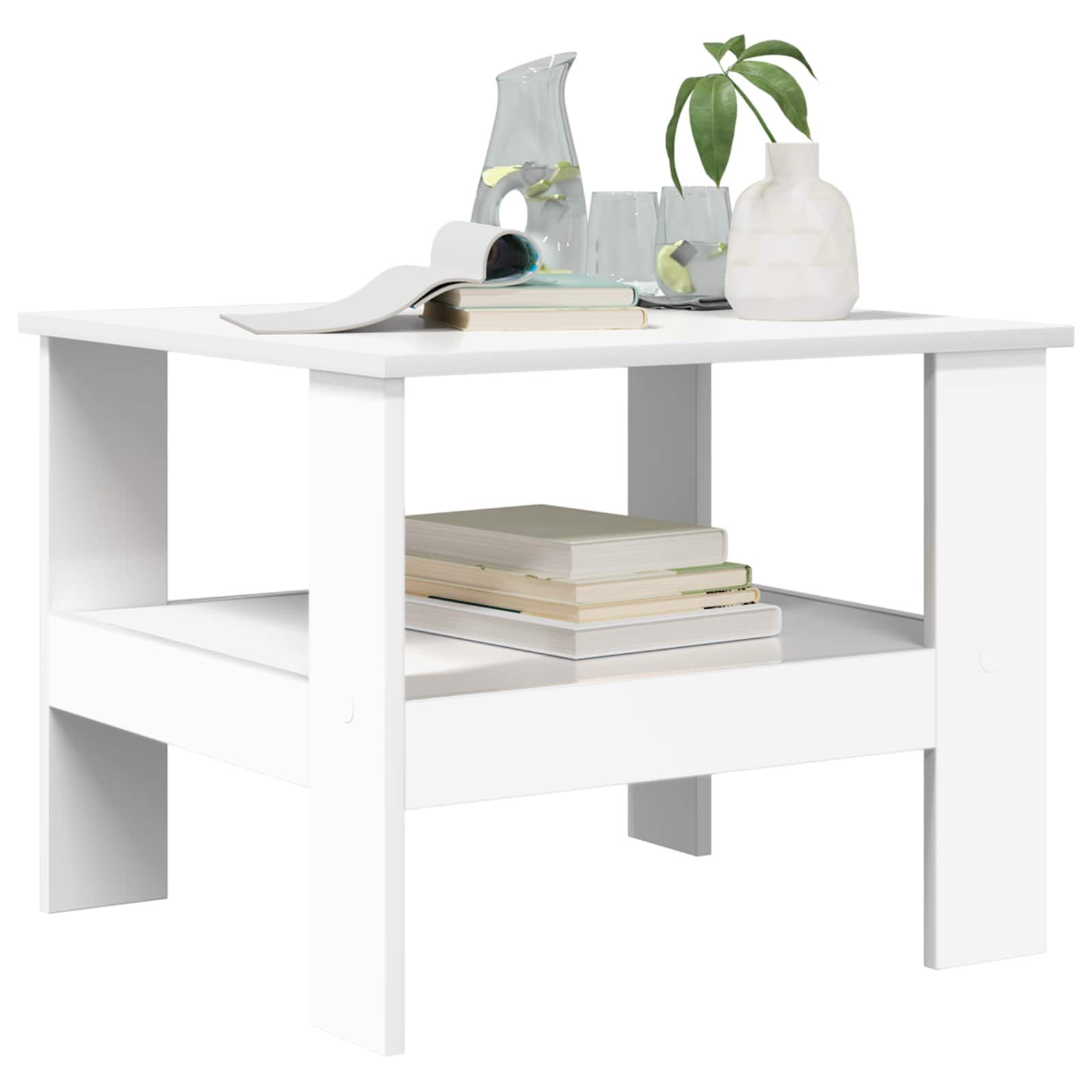 Salontafel Wit 57 x 55 x 45 cm Bewerkt hout is nu te koop bij PeponiXL, paradijselijk wonen!