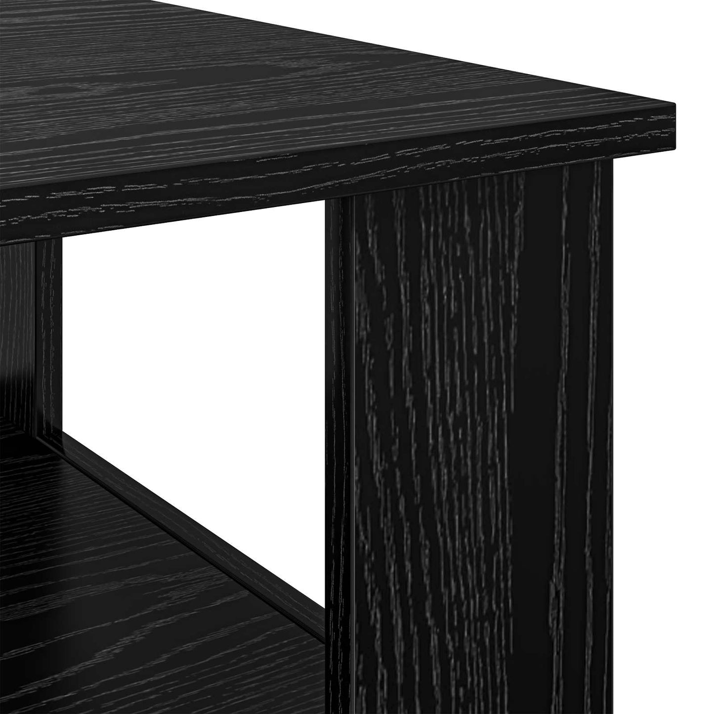 Salontafel Zwart Eiken 57 x 55 x 45 cm Bewerkt hout is nu te koop bij PeponiXL, paradijselijk wonen!