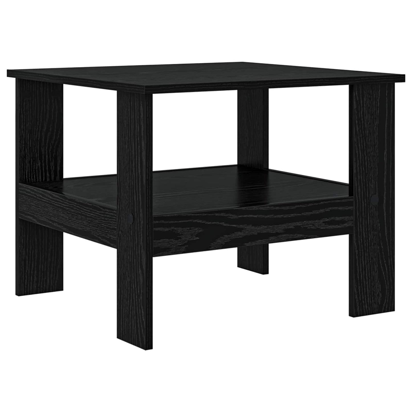 Salontafel Zwart Eiken 57 x 55 x 45 cm Bewerkt hout is nu te koop bij PeponiXL, paradijselijk wonen!