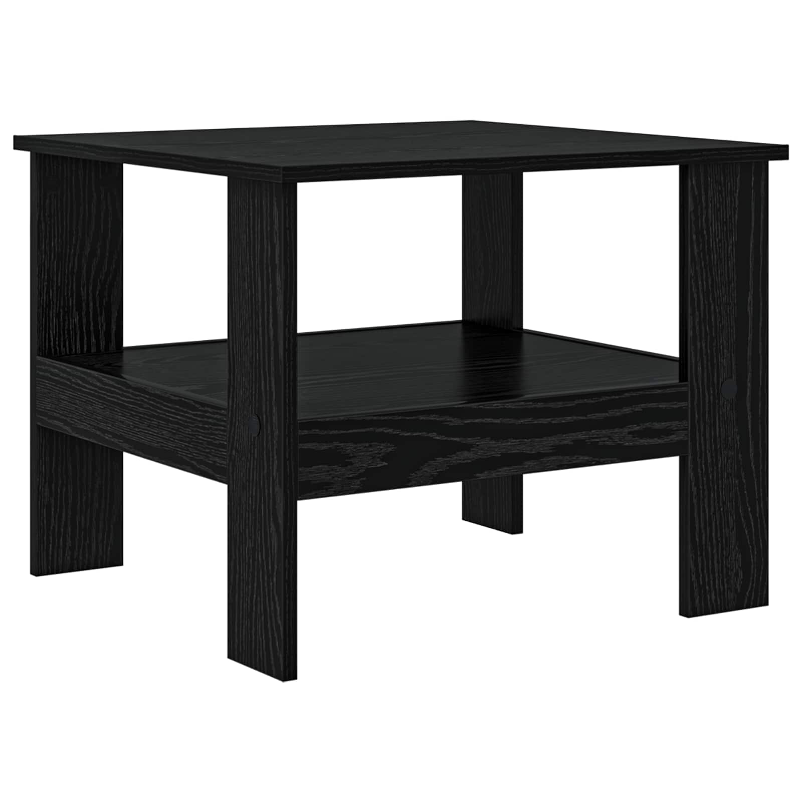 Salontafel Zwart Eiken 57 x 55 x 45 cm Bewerkt hout is nu te koop bij PeponiXL, paradijselijk wonen!