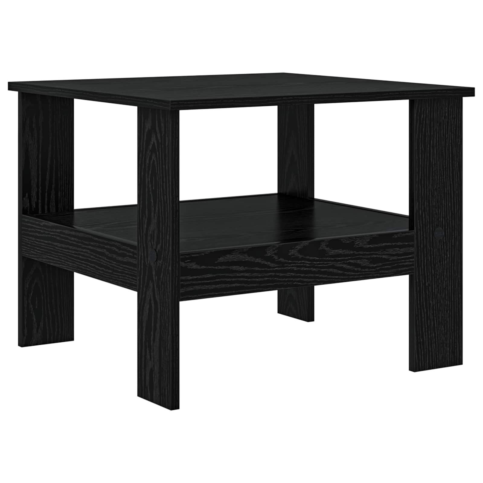 Salontafel Zwart Eiken 57 x 55 x 45 cm Bewerkt hout is nu te koop bij PeponiXL, paradijselijk wonen!