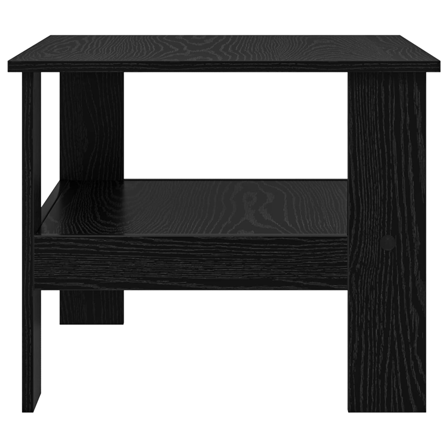 Salontafel Zwart Eiken 57 x 55 x 45 cm Bewerkt hout is nu te koop bij PeponiXL, paradijselijk wonen!