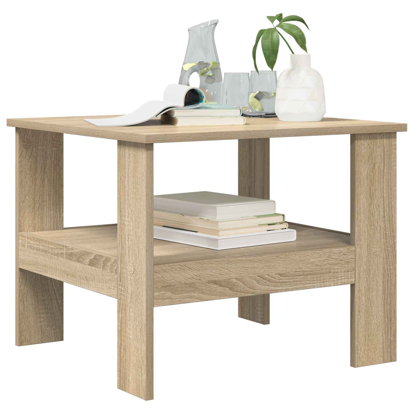 Salontafel Sonoma Eiken 57 x 55 x 45 cm Bewerkt hout is nu te koop bij PeponiXL, paradijselijk wonen!
