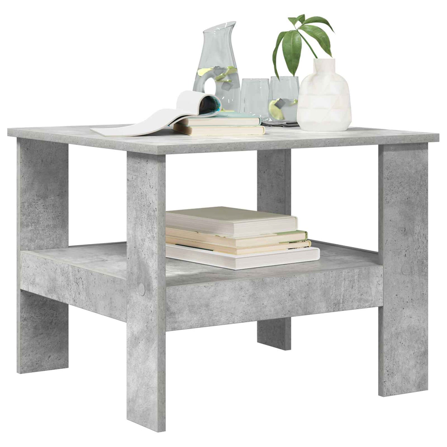 Salontafel Beton Grijs 57 x 55 x 45 cm Bewerkt hout is nu te koop bij PeponiXL, paradijselijk wonen!