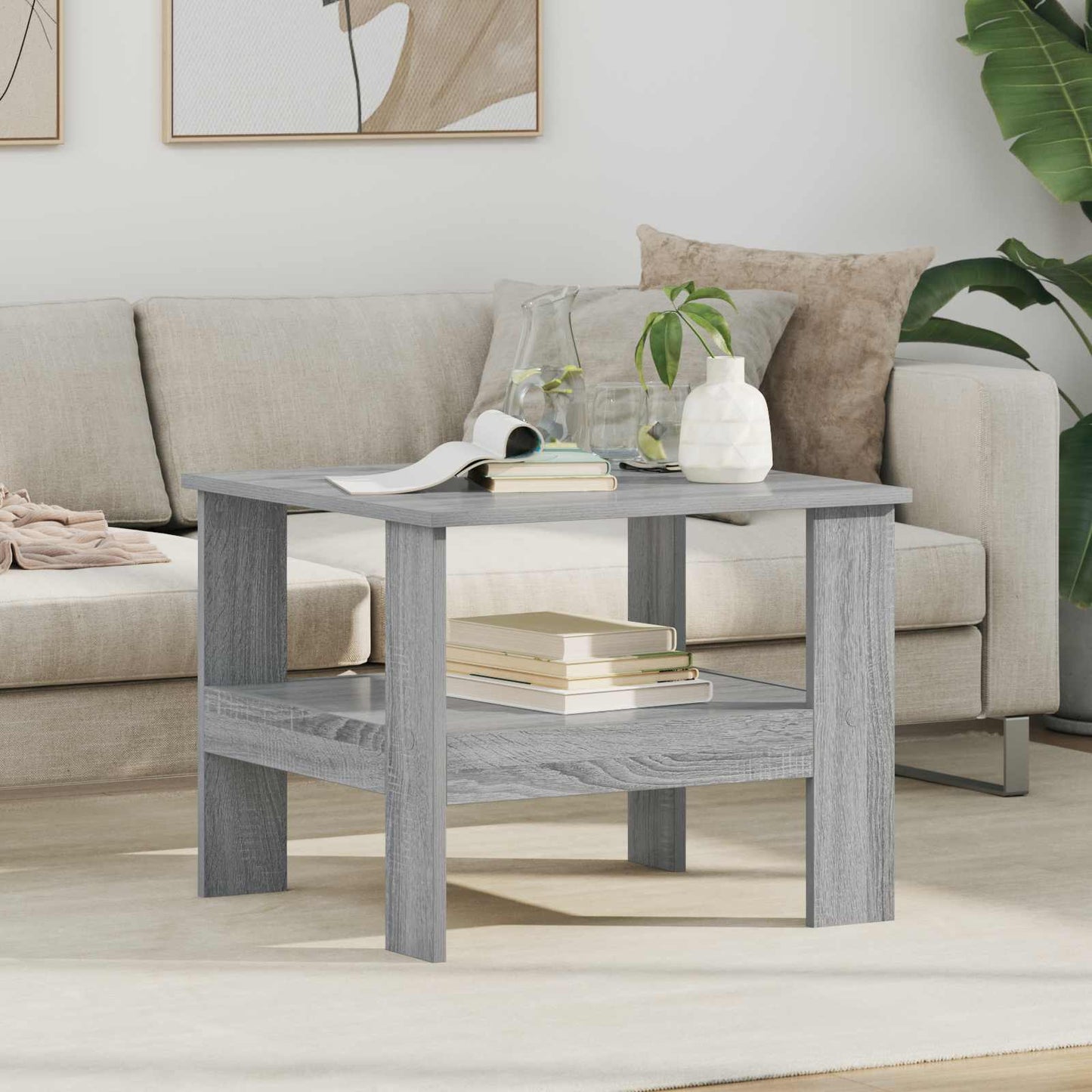 Salontafel Grijs Sonoma 57 x 55 x 45 cm Bewerkt hout is nu te koop bij PeponiXL, paradijselijk wonen!