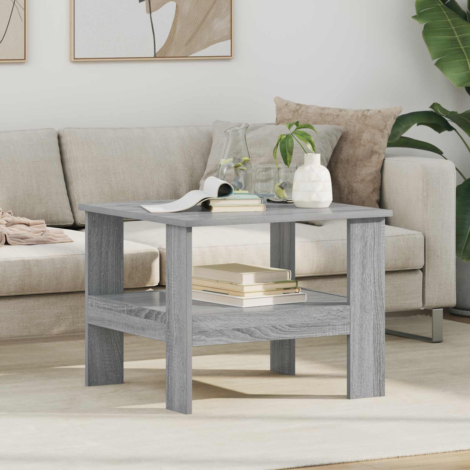 Salontafel Grijs Sonoma 57 x 55 x 45 cm Bewerkt hout is nu te koop bij PeponiXL, paradijselijk wonen!