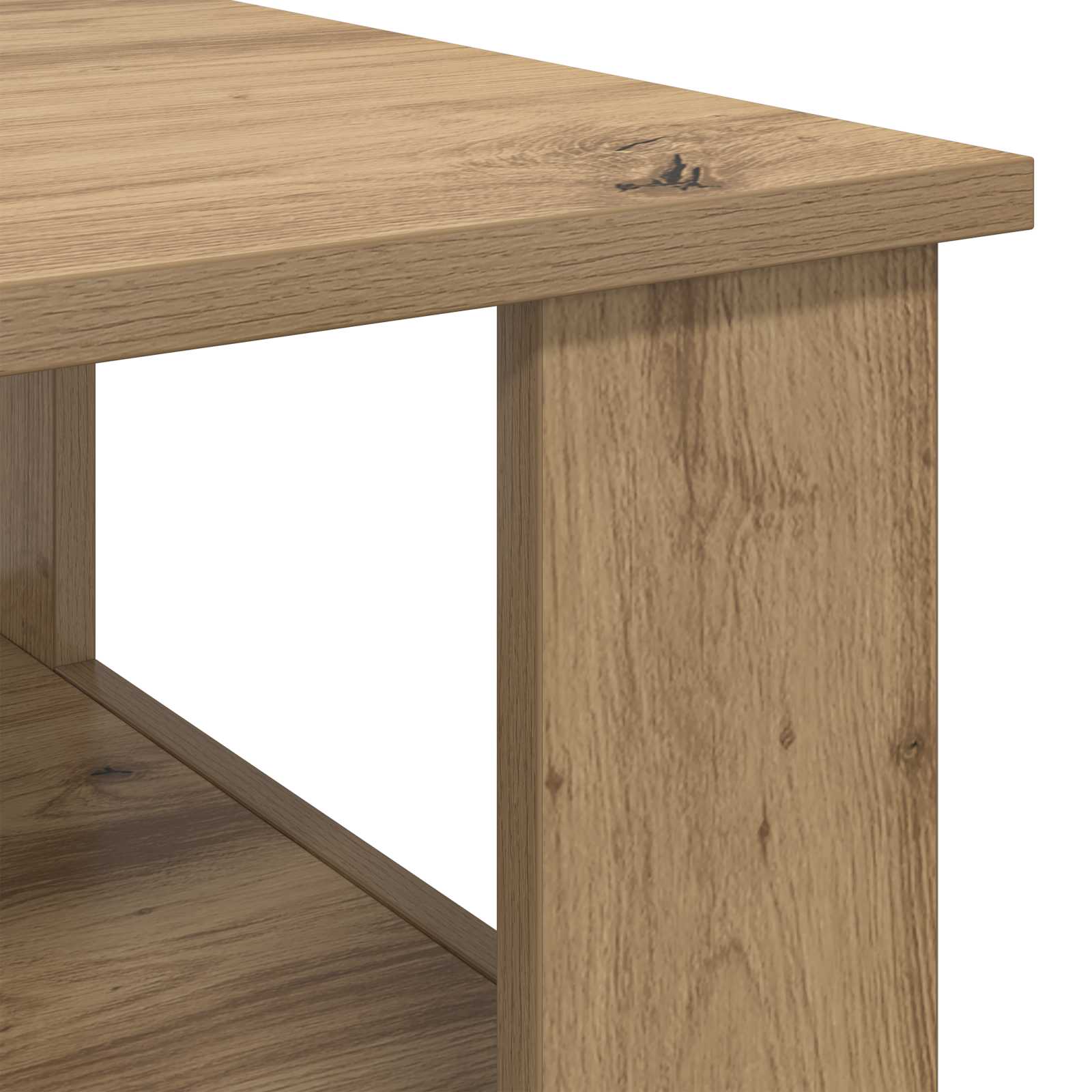 Salontafel Artisan Eiken 57 x 55 x 45 cm Bewerkt hout is nu te koop bij PeponiXL, paradijselijk wonen!