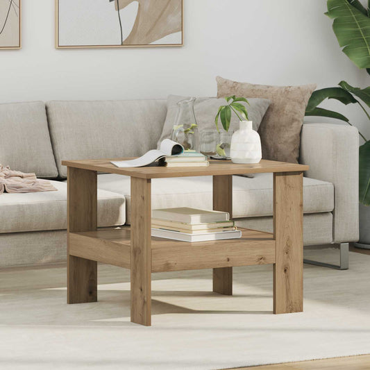 Salontafel Artisan Eiken 57 x 55 x 45 cm Bewerkt hout is nu te koop bij PeponiXL, paradijselijk wonen!