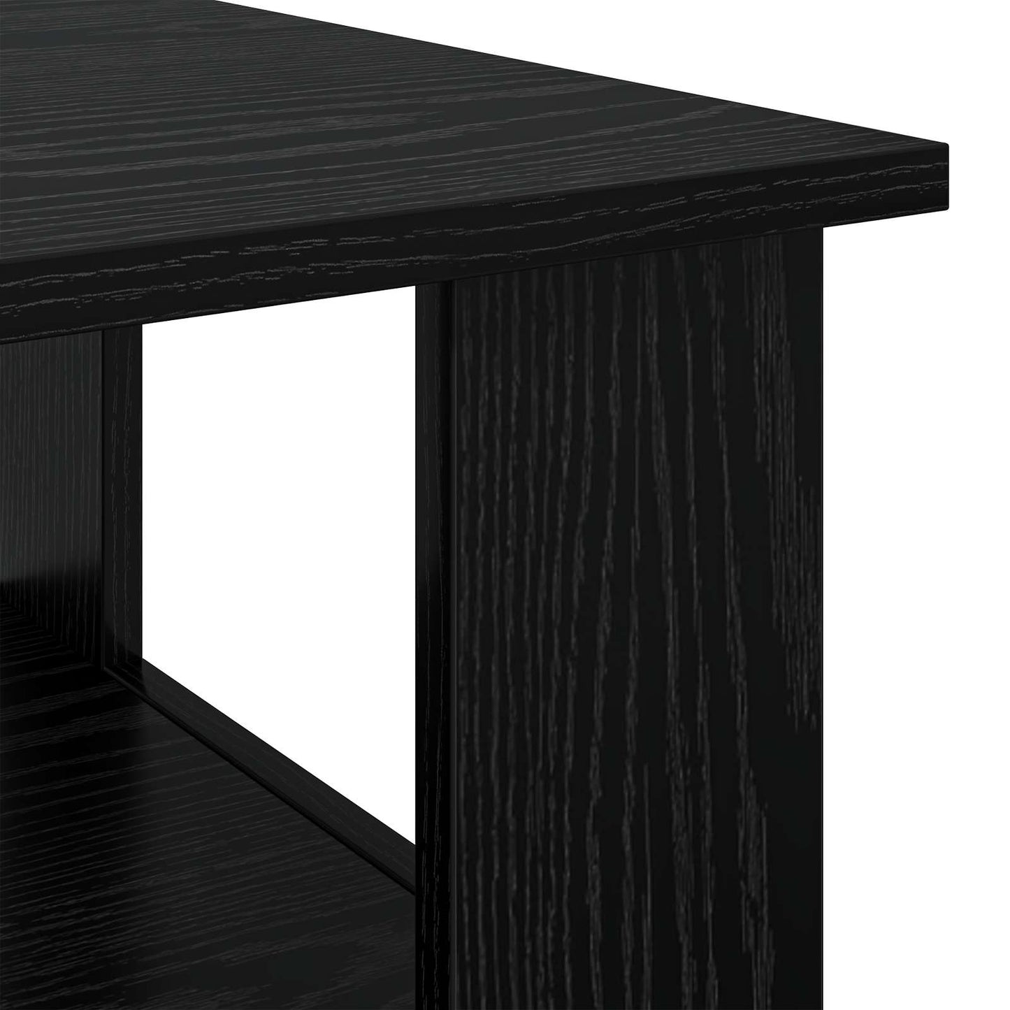 Salontafel Zwart Eiken 90 x 50 x 45 cm Bewerkt hout is nu te koop bij PeponiXL, paradijselijk wonen!