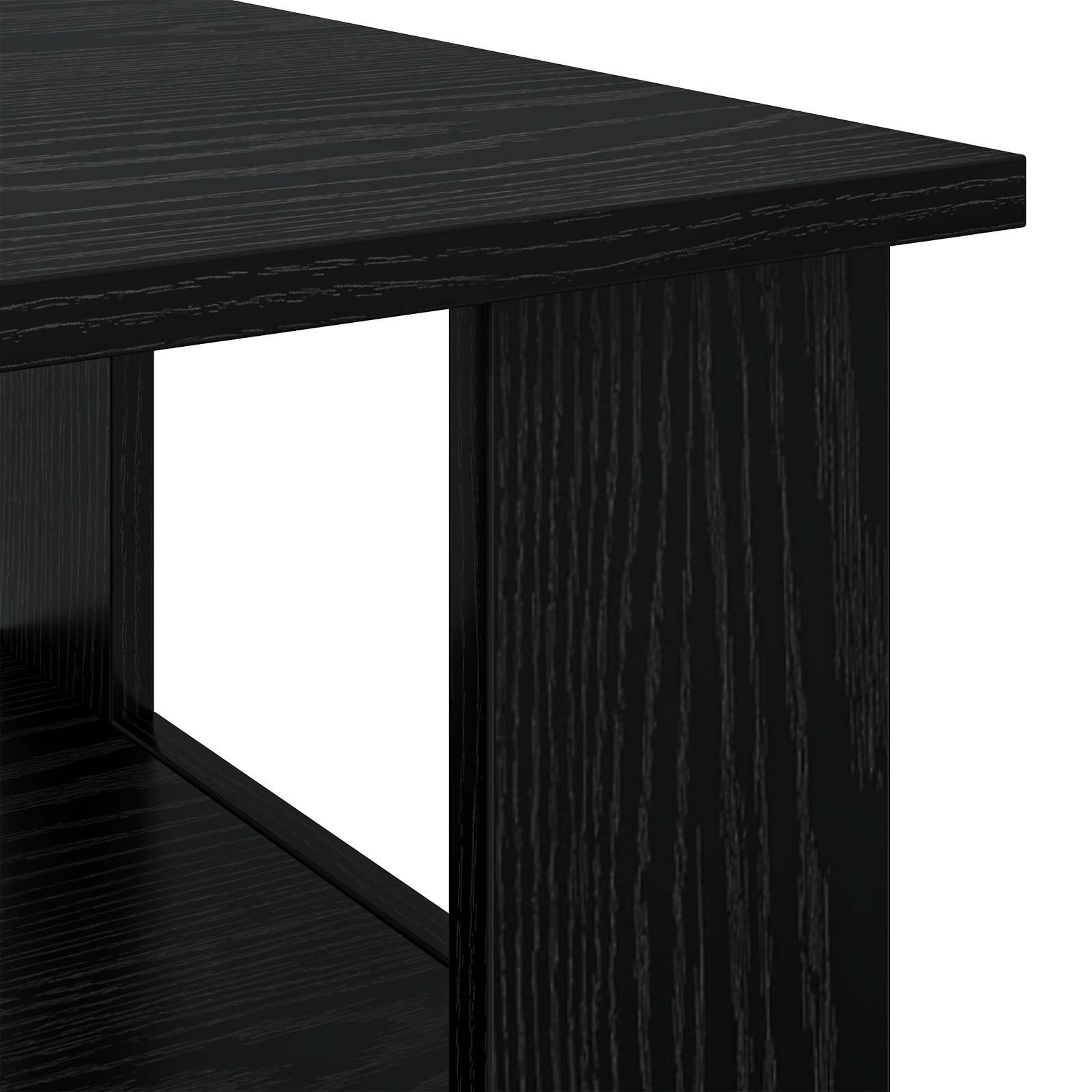 Salontafel Zwart Eiken 90 x 50 x 45 cm Bewerkt hout is nu te koop bij PeponiXL, paradijselijk wonen!