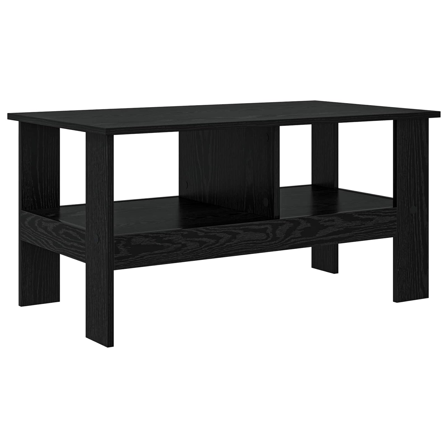 Salontafel Zwart Eiken 90 x 50 x 45 cm Bewerkt hout is nu te koop bij PeponiXL, paradijselijk wonen!