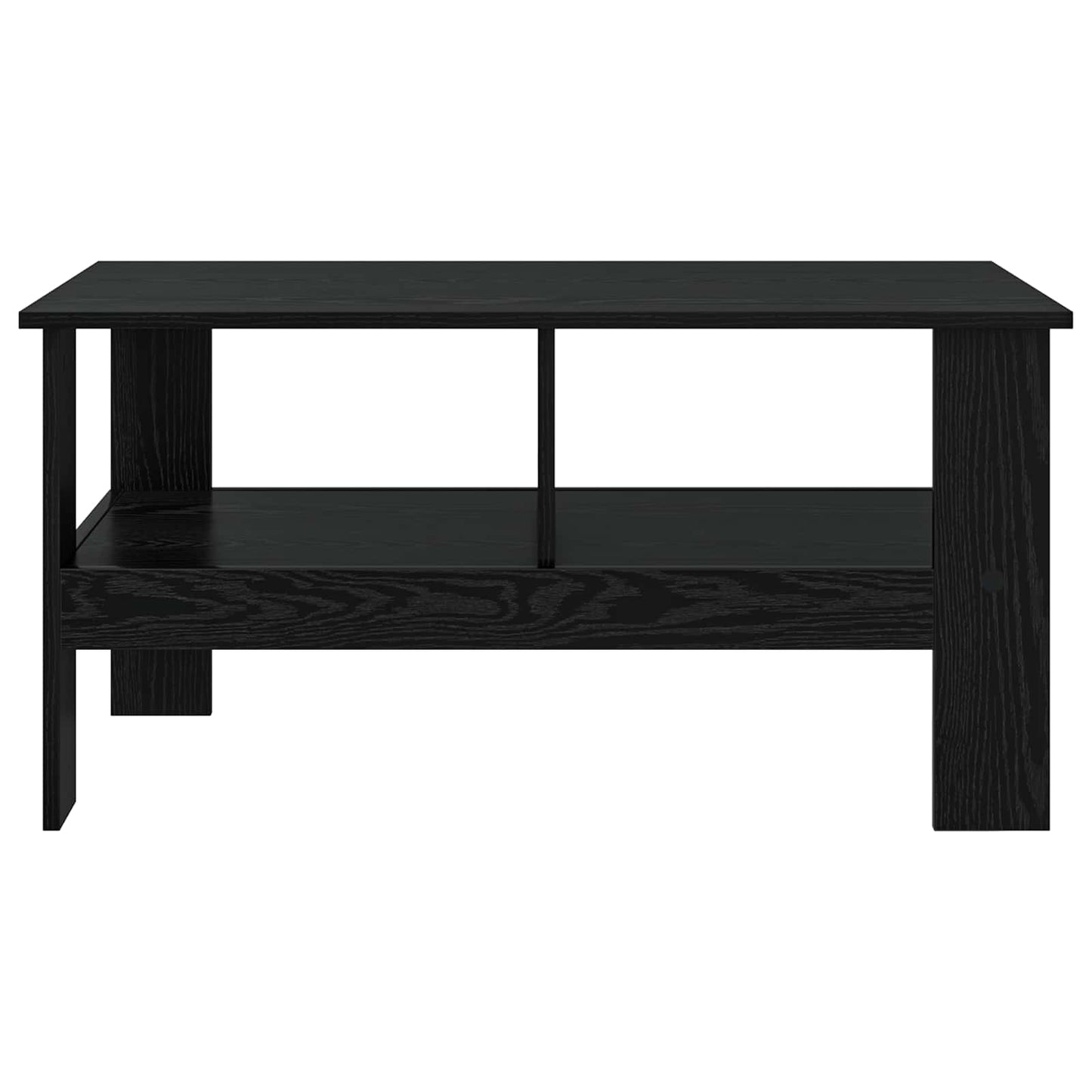 Salontafel Zwart Eiken 90 x 50 x 45 cm Bewerkt hout is nu te koop bij PeponiXL, paradijselijk wonen!