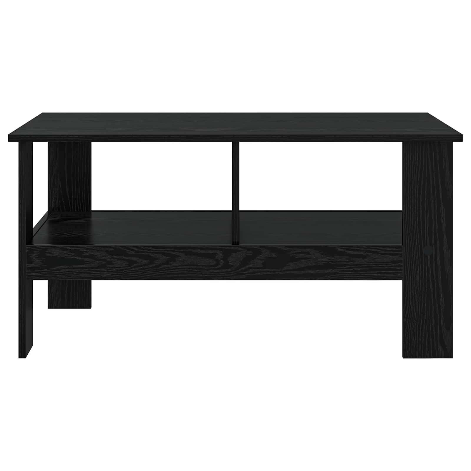 Salontafel Zwart Eiken 90 x 50 x 45 cm Bewerkt hout is nu te koop bij PeponiXL, paradijselijk wonen!